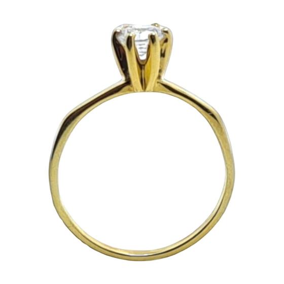 Imagem de Anel Feminino Solitário Prata ou Prata com Banho Ouro 5mm Pedras  WG