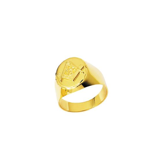 Imagem de Anel Maçonaria Masculino Oval Ouro 18K Nobre K650