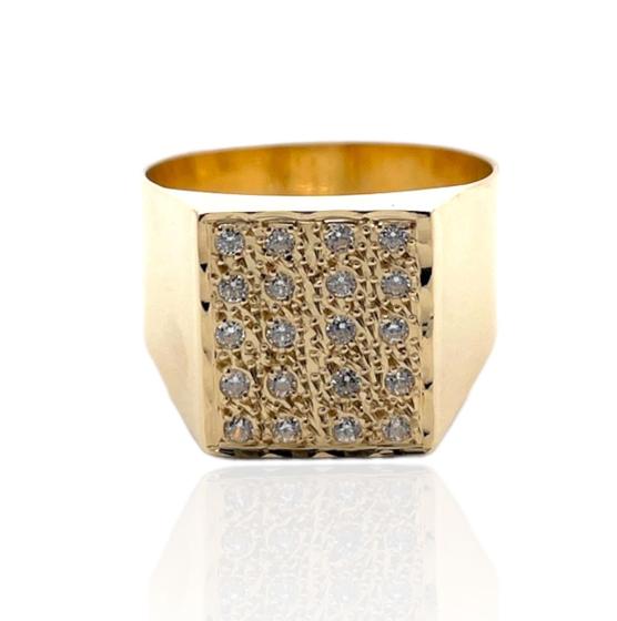 Imagem de Anel Masculino Diamonic Zircônias em Nobre Ouro 18K K790