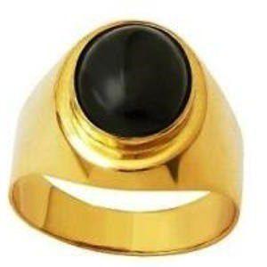 Imagem de Anel Masculino Ônix Natural Negro Genuíno Ouro 18K K650