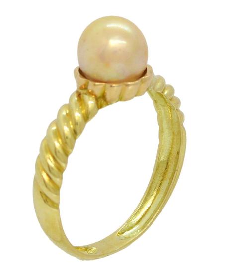 Anel Ouro 18k Pérola Natural 7,1mm Solitário Casamento Noiva - Mv Joias Imagem de Anel Ouro 18k Pérola Natural 7,1mm Solitário Casamento Noiva