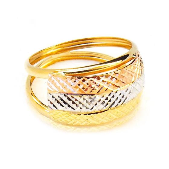 Imagem de Anel Ouro Tricolor Feminino 18k Tri Tóny