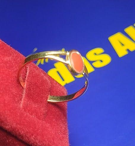 Imagem de Anel Pedra Coral Peso 1.50 Gramas Topo 7 mm x 5 mm
