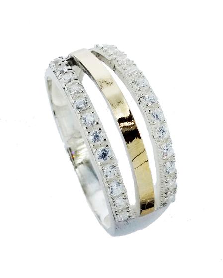 Anel Prata 925 com Aplique Ouro 12k - Maça de Prata Joias - Anel ...