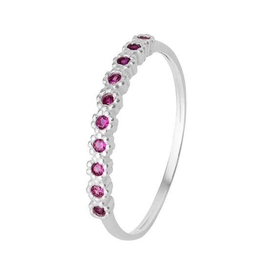Imagem de Anel Prata Link Daisy com Zircônias Pink