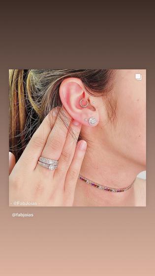 Anel Princesa e Meia Aliança Ouro Branco 18k Cravejado com Diamante Brilhante Natural Menor preço em Anel Princesa e Meia Aliança Ouro Branco 18k Cravejado com Diamante Brilhante Natural