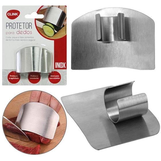 Imagem de anel protetor de dedos de inox para cortar alimentos kit 3 pçs - CLINK