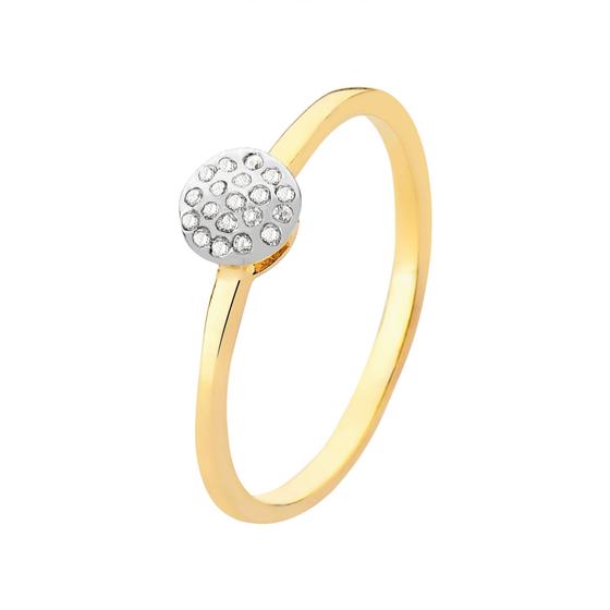 Imagem de Anel redondo cravejado banhado a ouro 18k