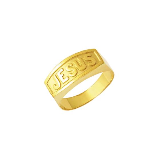 Imagem de Anel Religioso Jesus Letra de Forma Ouro 18K 23109 K425