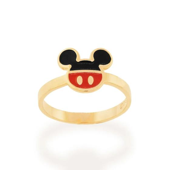 Imagem de Anel Rommanel bermuda do mickey folheado a ouro com aplicação de resina 513423