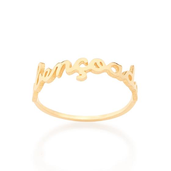 Imagem de Anel skinny ring 18k com escrita abençoada  512554 Rommanel