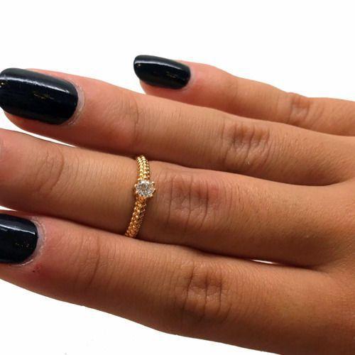 Imagem de Anel Solitário 15 Pts Diamante Natural Ouro 18K K570 21057