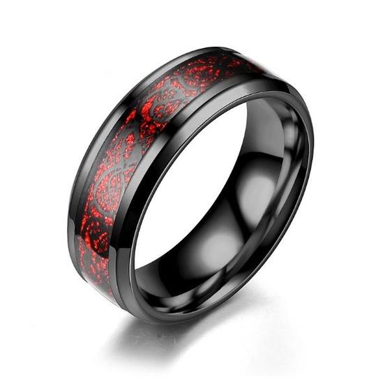 Imagem de Anel Tungstenio Dragon Red