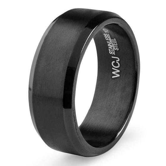 Imagem de Anel West Coast Jewelry - Cetim e Aço Preto Polido