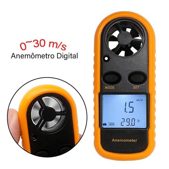 Imagem de Anemômetro Digital LCD com iluminação traseira para visualização noturna - AnGM816