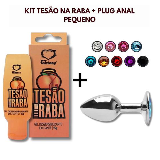 Imagem de Anestésico Anal Tesão na Raba + Plug Anal P Kit Anal Iniciante Gel Excitante  Sex shop