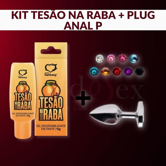 Imagem de Anestésico Anal Tesão na Raba + Plug Anal P Kit Anal Iniciante Gel Excitante  Sex shop