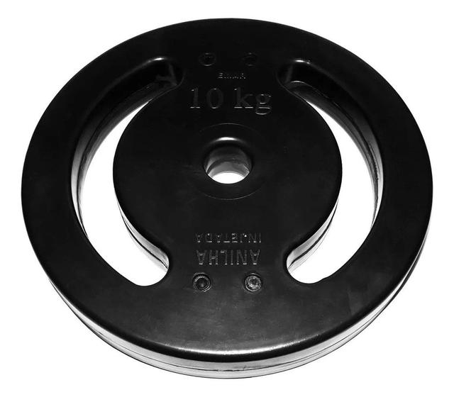 Imagem de Anilha 10kg Injetada Emborrachada Peso Academia JFIT