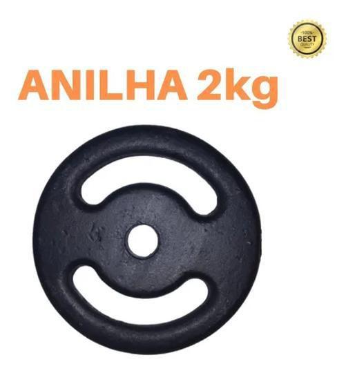 Imagem de Anilha 2Kg Super Premium Ferro Fundido Pintada Academia/Casa