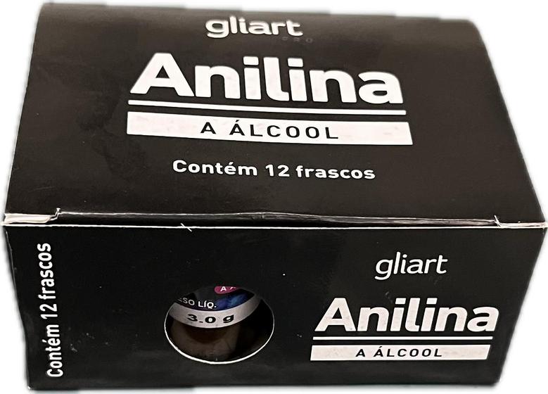 Imagem de Anilina à Alcool Gliart 4.0 gramas - Caixa 12 frascos