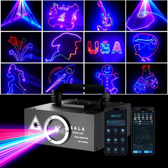 Imagem de Animação 3D Laser RGB 20W com Controle de App e DMX512