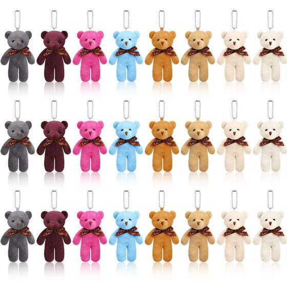 Imagem de Animais de pelúcia Skylety Mini Bears 12 cm, 24 unidades para chaveiro DIY