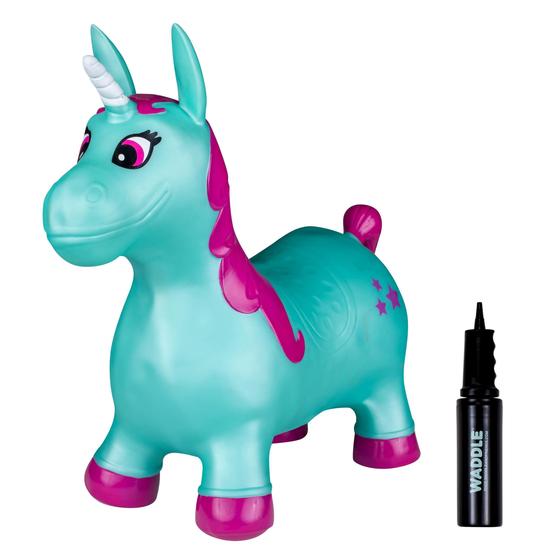 Imagem de Animal saltitante inflável WADDLE Bouncy Hopper Aqua Pink Unicorn