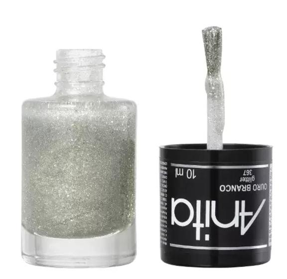 ANITA - Esmalte Glitter - 367 - Ouro Branco - 10ml