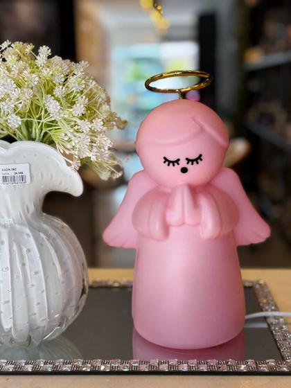 Imagem de Anjo c/ aureola luminária c/fio rosa