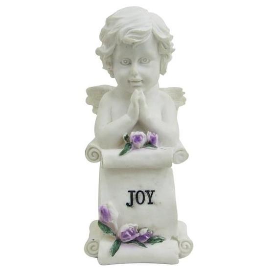 Imagem de Anjo de Resina Branco Decorativo para Casa de 21cm