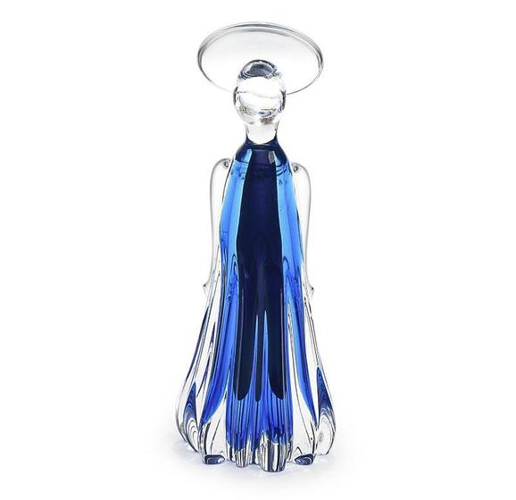 Anjo Em Cristal Murano Azul - São Marcos 21cm - Produtos Católicos ...