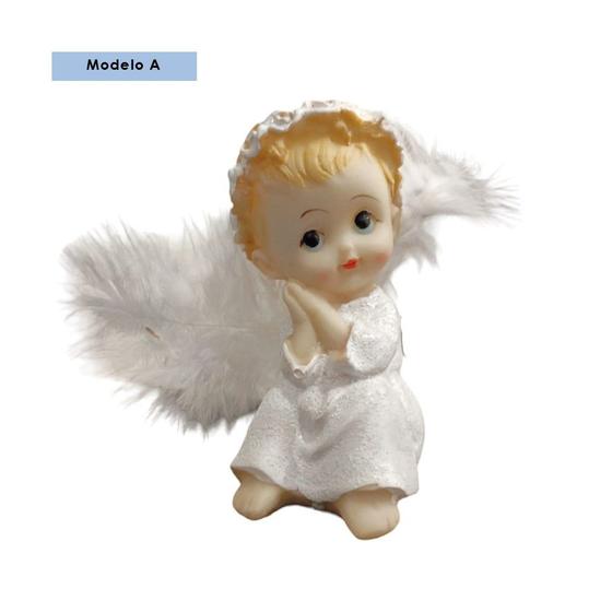 Imagem de Anjo Resina 9,5cm com Asa Pluma