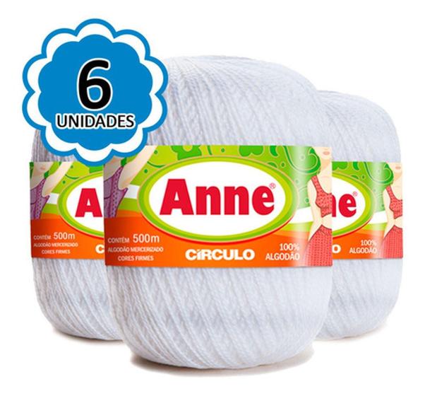 Imagem de Anne 500 kit com 6 novelos branco - Círculo.S.A