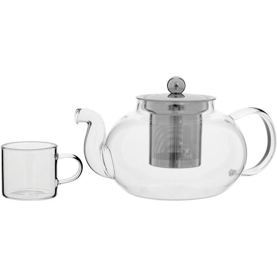 Imagem de ANTELLA JG CHALEIRA/XICARAS 10x20x13cm 750/70ml BOROSILICATO TRANSP 7PÇ COM INFUSOR