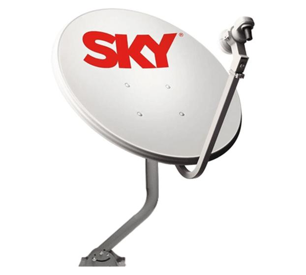 Antena chapa 60cm banda ku com lnbf simples + kit cabo + kit fixação (logo sky) sem receptor é boa?