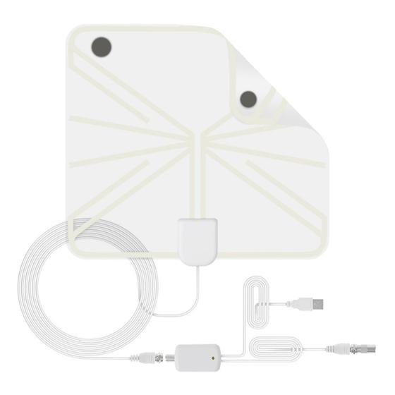 Imagem de Antena de TV Digital Hd Amplificada, suporte 4k 1080p e todas as TVs mais antigas, amplificador de sinal de amplificador inteligente interno, cabo coaxial HDTV/adaptador AC