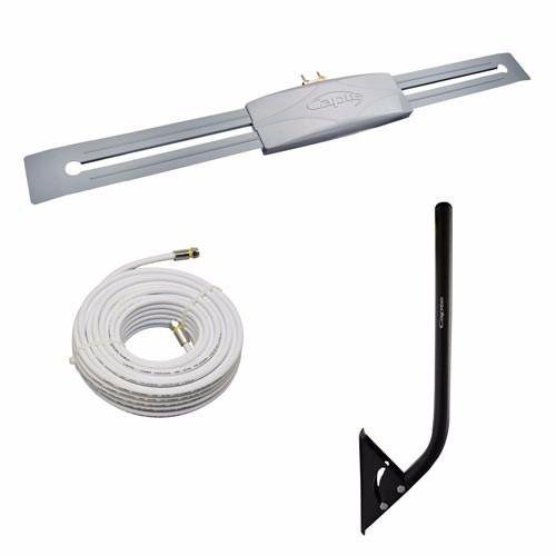 Antena Digital Externa Capte Grafite Amplificada e Mastro 50cm Cabo Coaxial 14 metros Menor preço em Antena Digital Externa Capte Grafite Amplificada e Mastro 50cm Cabo Coaxial 14 metros