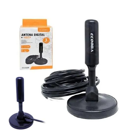 Imagem de Antena Digital Hdtv Interna e Externa 3.5 Dbi Com Cabo De 3m