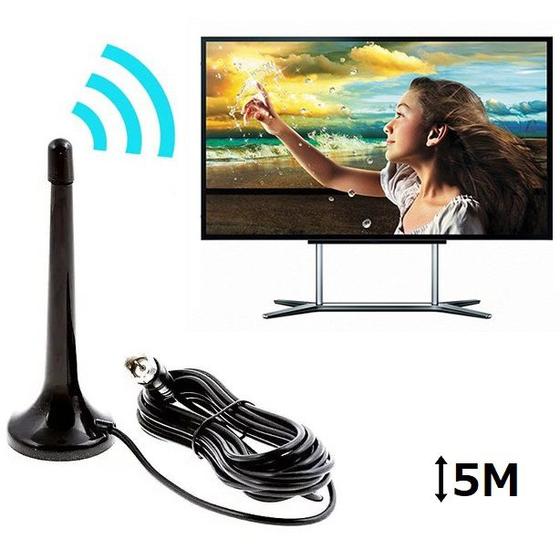 Imagem de Antena Digital Tv Interna Amplificada Hdtv 4k Hd - Cabo 5m