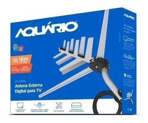 Antena Externa Tv Digital Aqu Rio Dtv Em Hdtv Vhf Uhf Fm