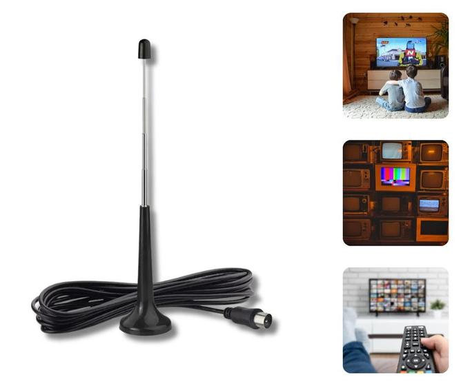 Antena Interna Digital HDTV Portátil Lehmox 3m Cabo Alta Definição Imagem de Antena Interna Digital HDTV Portátil Lehmox 3m Cabo Alta Definição