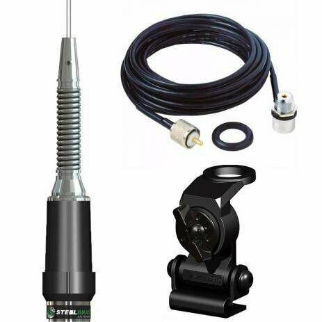 Imagem de Antena móvel 1/4 de onda com mola c/ cabo e conector