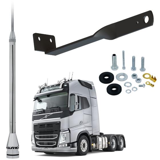 Imagem de Antena Móvel Px 2,70 metros Alongador Inox 60cm Suporte Traseiro New Volvo Fh