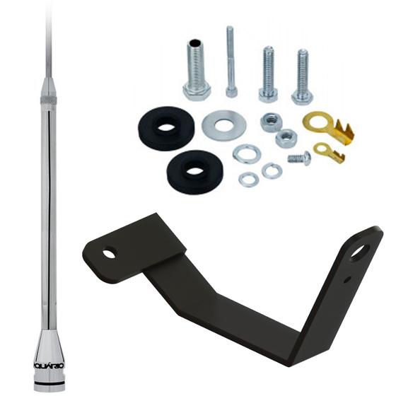 Imagem de Antena Móvel Px 2,70 metros Prolongador 60cm Inox Suporte Novo Volvo Fh Parafusos Anti Furto