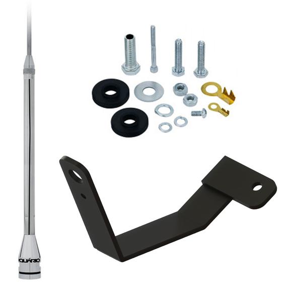 Imagem de Antena Móvel Px 2,70 metros Prolongador 60cm Inox Suporte Novo Volvo Fh Parafusos Anti Furto