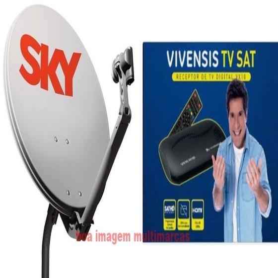 Imagem de Antena Parabólica 60cm com Receptor Vivensis VX10 SatHD