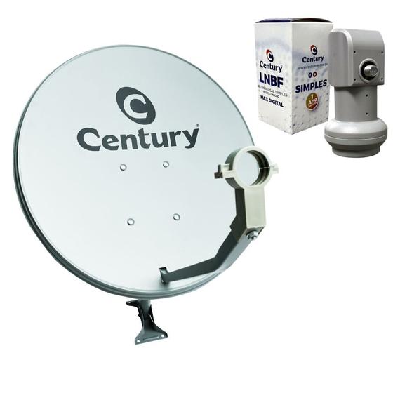 Antena Parabólica Century 60cm Banda Ku Com Lnb Simples Menor preço em Antena Parabólica Century 60cm Banda Ku Com Lnb Simples