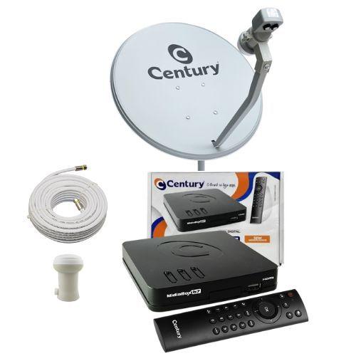 Imagem de Antena Parabólica Digital Century 60cm Banda Ku, Midiabox B7, Kit Completo..