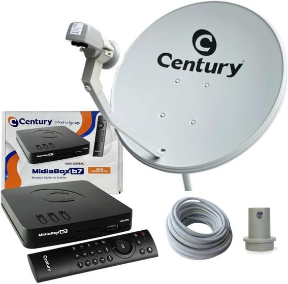 Antena Parabólica Digital Century kit Completo Com Mídia Box B7 Imagem de Antena Parabólica Digital Century kit Completo Com Mídia Box B7