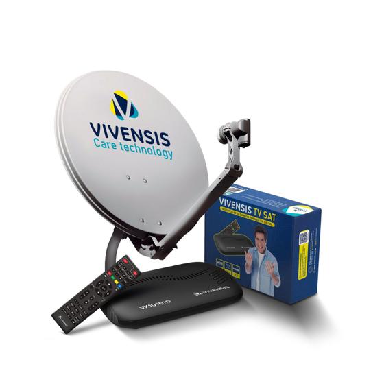 Imagem de Antena Parabólica Digital com Receptor VX10 Kit Completo Vivensis